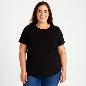 NWT Felina Ladies Slub Crew Tee – Size L – Black